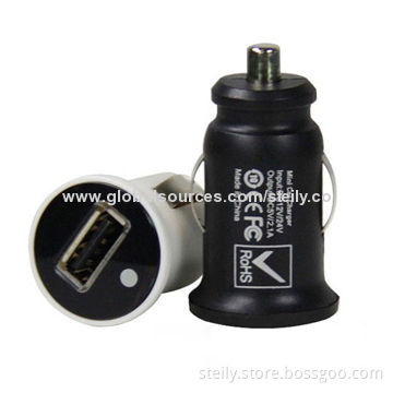 5V 2.1A/3.1A USB In-car Charger for iPhone/Samsung/iPad, with Fireproofing Shell, Small, Convenient